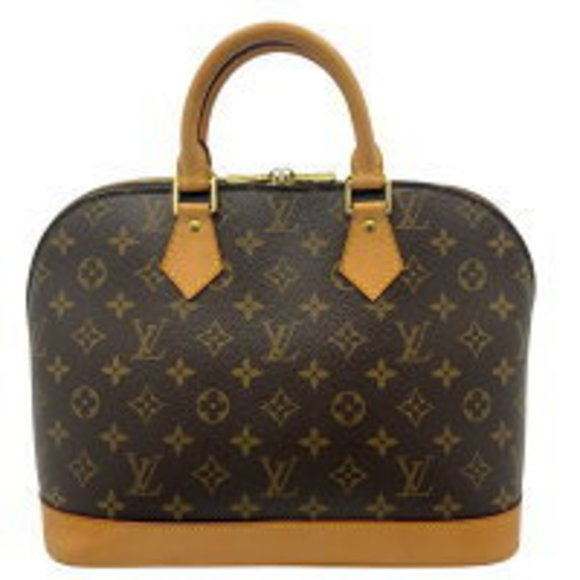 Louis Vuitton Monogram Double Trapezoid Brown Handbag Zipper Alma - Picture 1 of 9